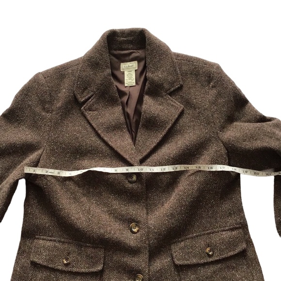 L.L. Bean Wool Silk Blend Brown Blazer, size M - Picture 9 of 13